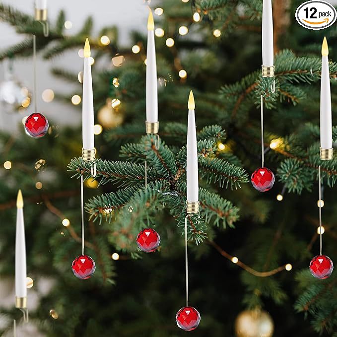 Hot SaleChristmas Tree Led Candles with Clear Crystal Ball Hook