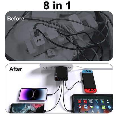 8 in 1 Waterproof Ports USB Fast Charger