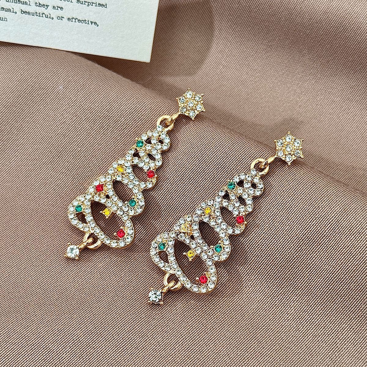 Christmas Tree Drop Earrings — Sparkling & Stylish Holiday Jewelry