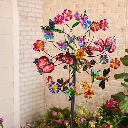 Solar-Powered Wind Spinner for Garden