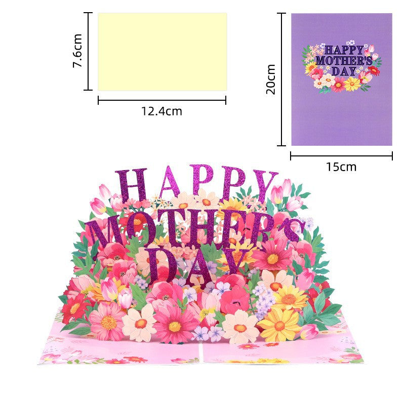 Paper Love Mother's Day Card, Happy Mothers Day Pop Up Card 3D Design