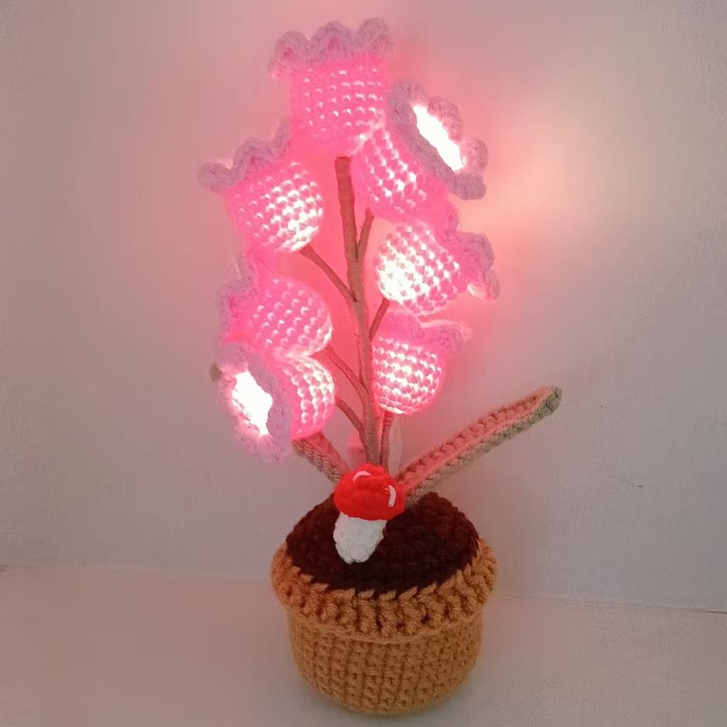 Romantic LED Crocheted Lily of the Valley – Glowing Knit Flower for Valentine’s Day