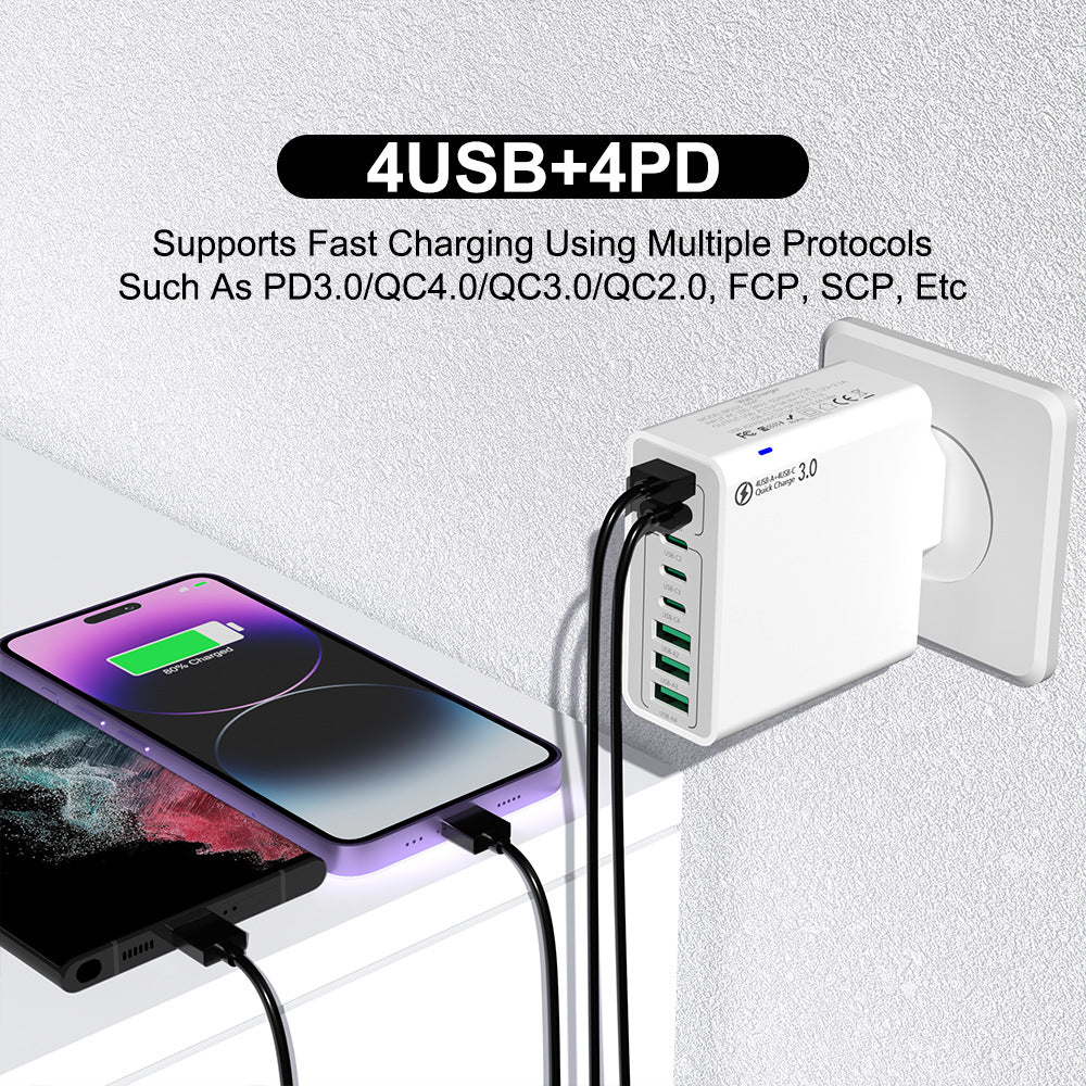 8 in 1 Waterproof Ports USB Fast Charger