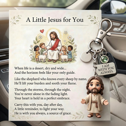 "A Little Jesus for You" - Comforting Pocket Reminder Keychain & Poem Card Gift Set