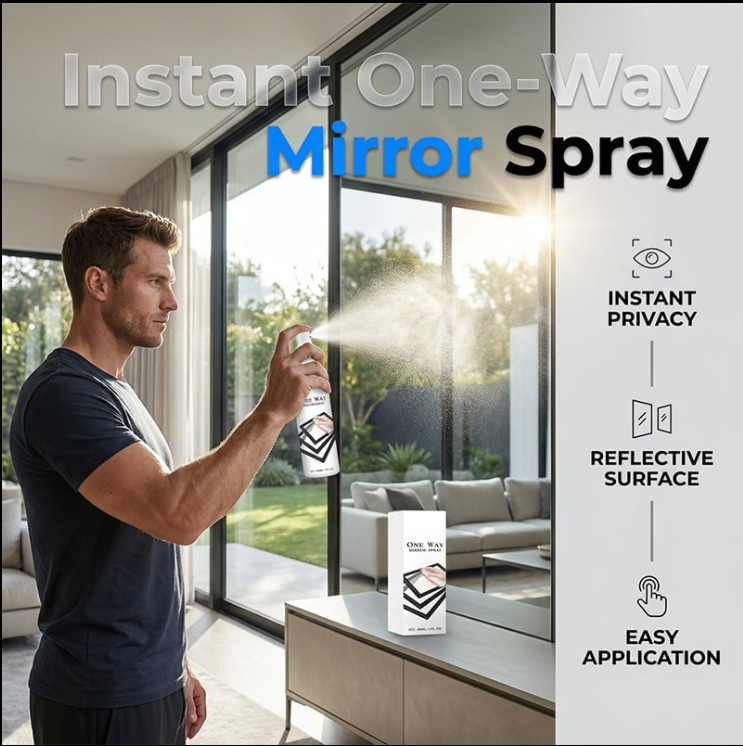 One Way Mirror Spray | Streak-Free Cleaner for Glass, Windows & Mirrors
