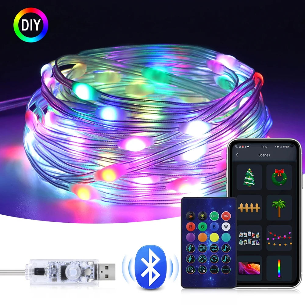 Smart RGB Led Christmas Lights (10 Meter)