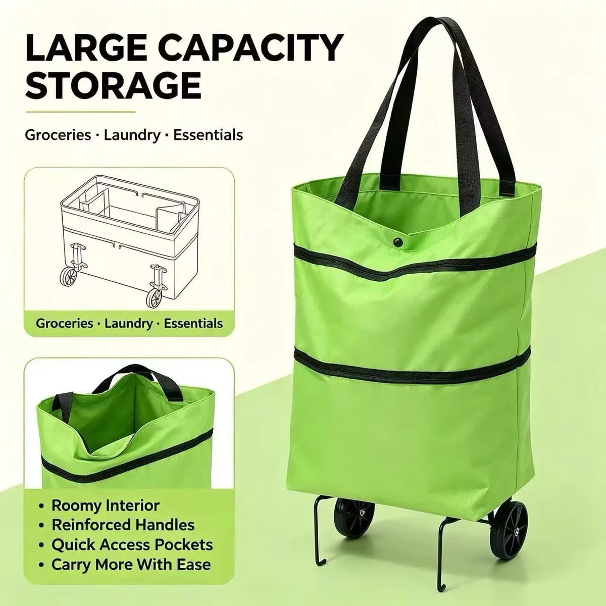 Foldable Rolling Shopping Bag
