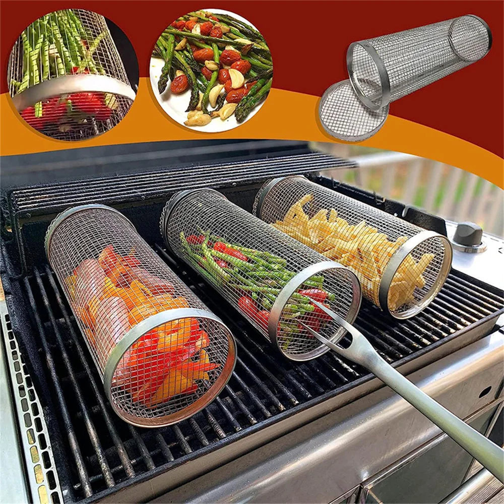 GrillEase™ Rolling BBQ Basket