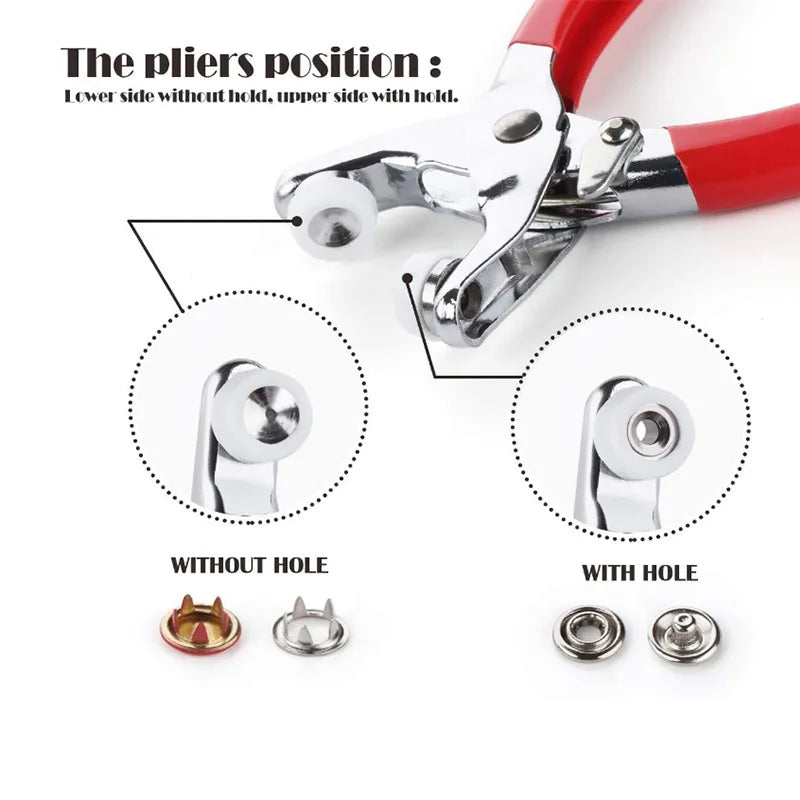 Metal Buttons Solid Plier Tool (100 set)