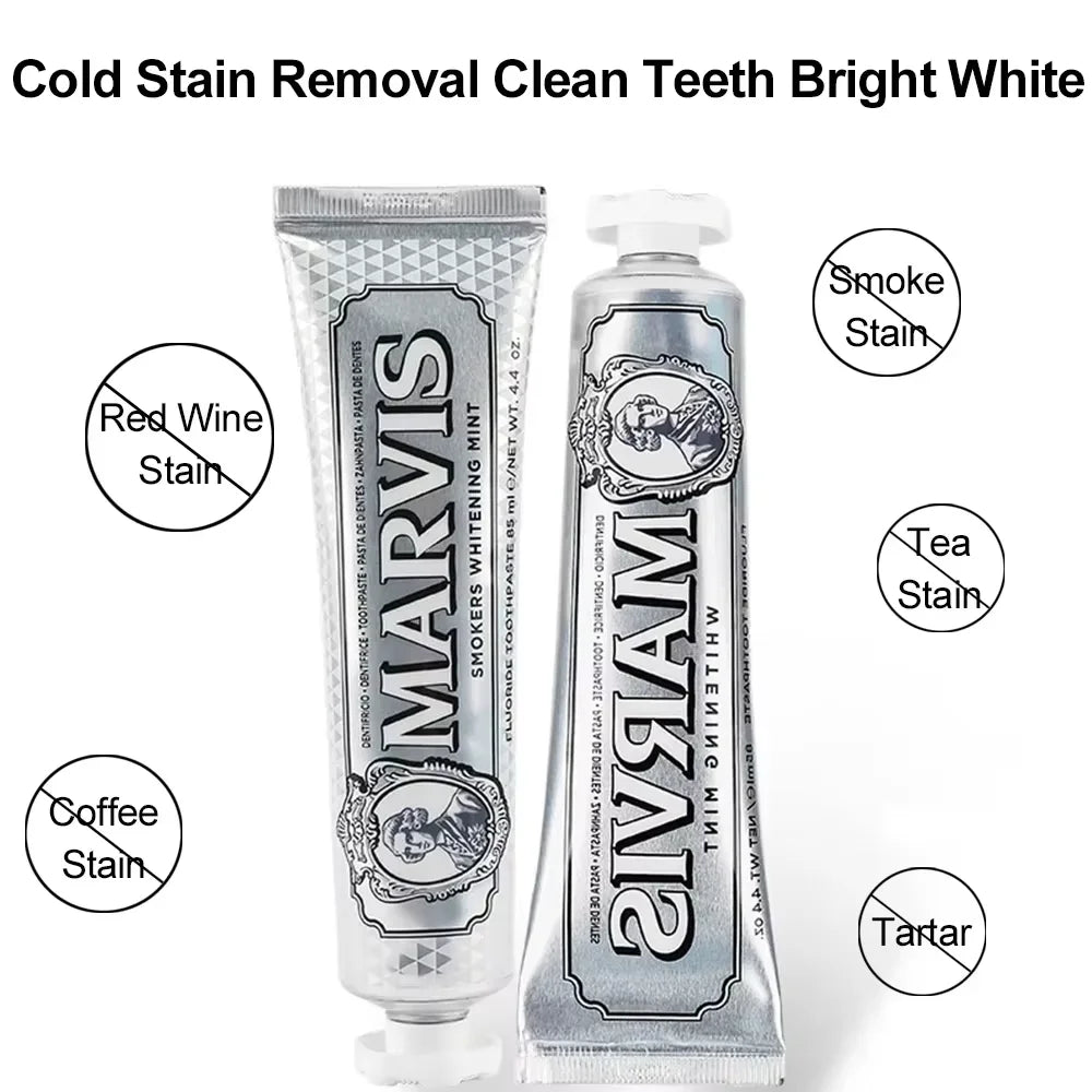 Marvis Whitening Mint Freshen Breath and Remove Smoke Stain Toothpaste