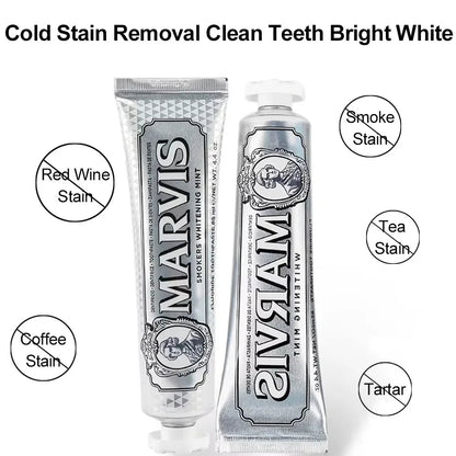 Marvis Whitening Mint Freshen Breath and Remove Smoke Stain Toothpaste