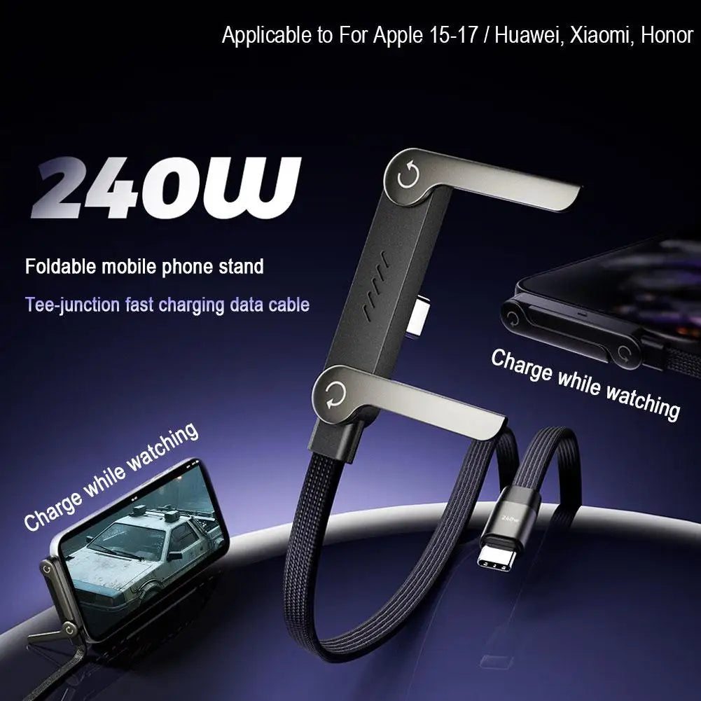 Foldable Charger Cable with Stand (Type-C to Type-C