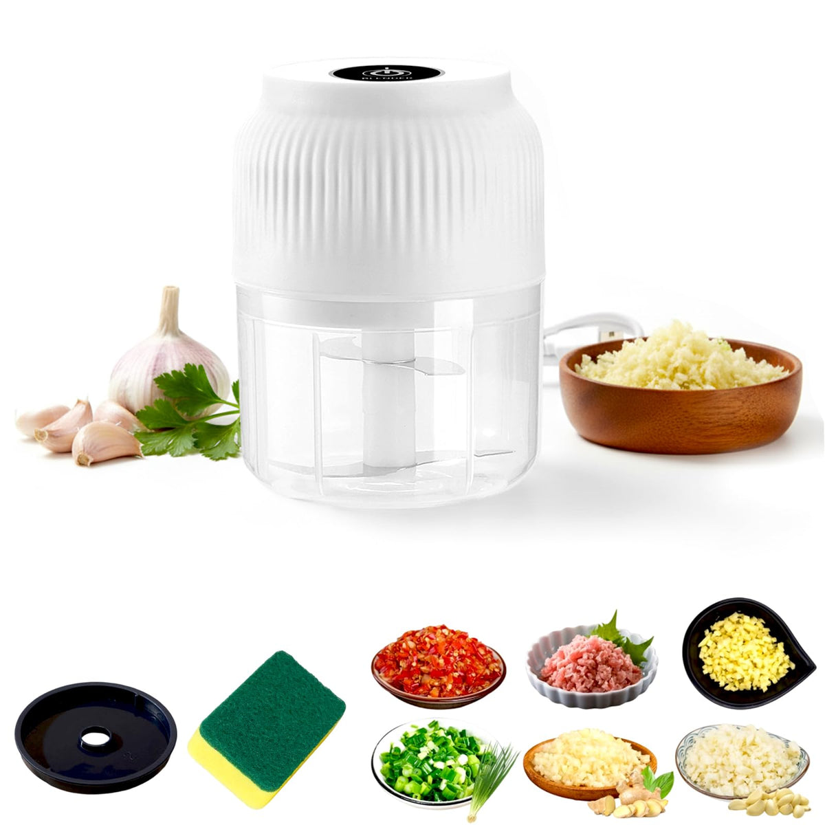 Ends Today 50% OFF Electric Garlic Chopper, Mini Portable Veggie Cutter