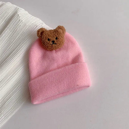 Cartoon Bear Knitted Baby Hat