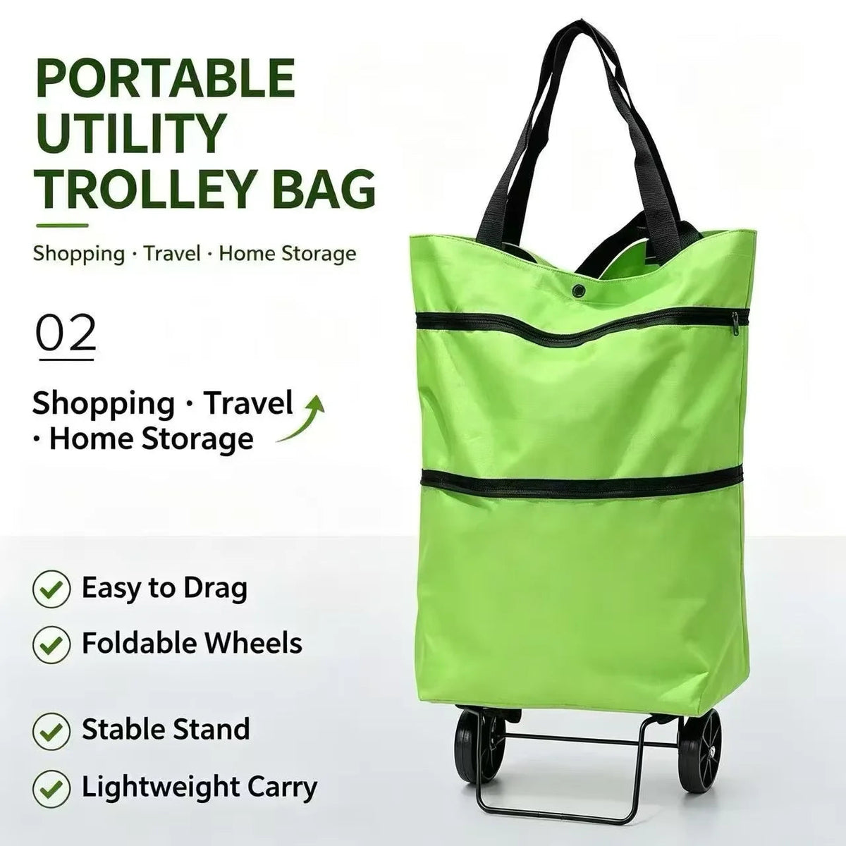 Foldable Rolling Shopping Bag