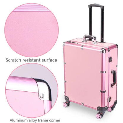 GlamVoyage™: Elite Trolley with Vanity Mirror
