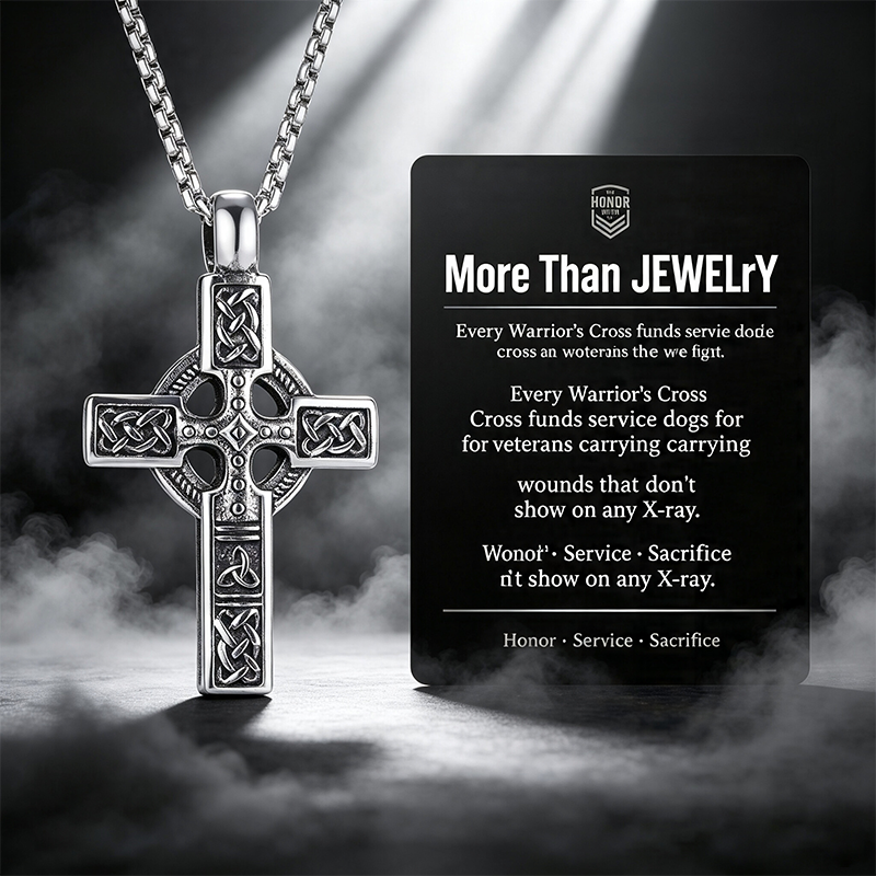 The Warrior's Cross Antique Silver Celtic Knot Pendant