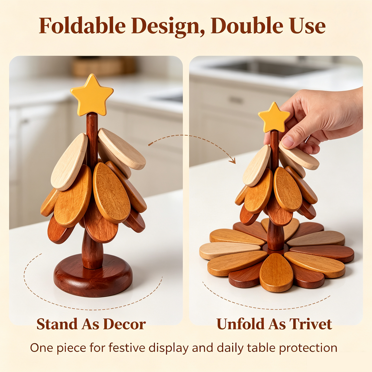 Wooden One Tree Solid Wood Coaster, Desktop Insulation Cup Mat