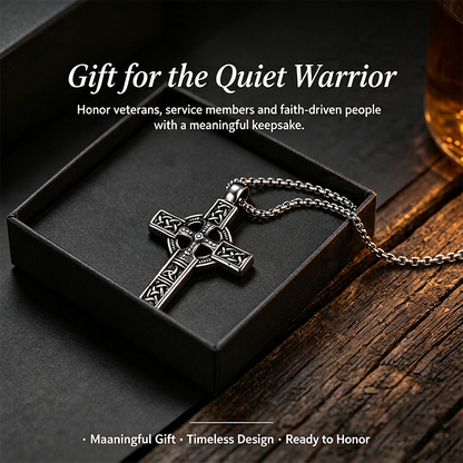 The Warrior's Cross Antique Silver Celtic Knot Pendant