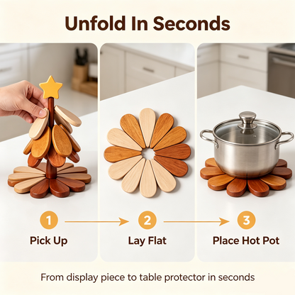 Wooden One Tree Solid Wood Coaster, Desktop Insulation Cup Mat