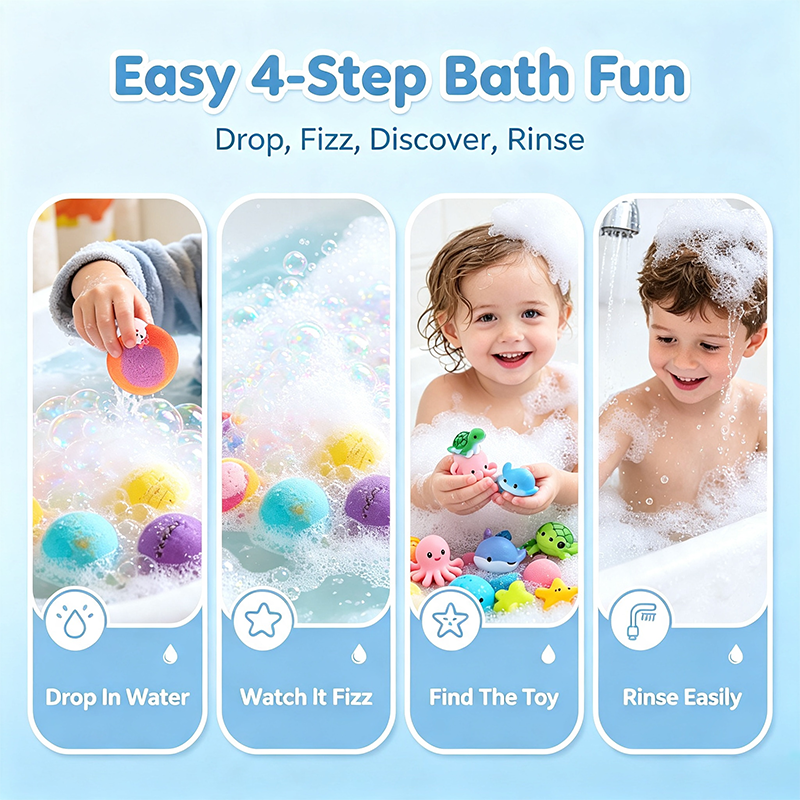 Easter Basket Stuffers for Boys & Girls - Skin-Soothing Bath Fizzies Gift Set