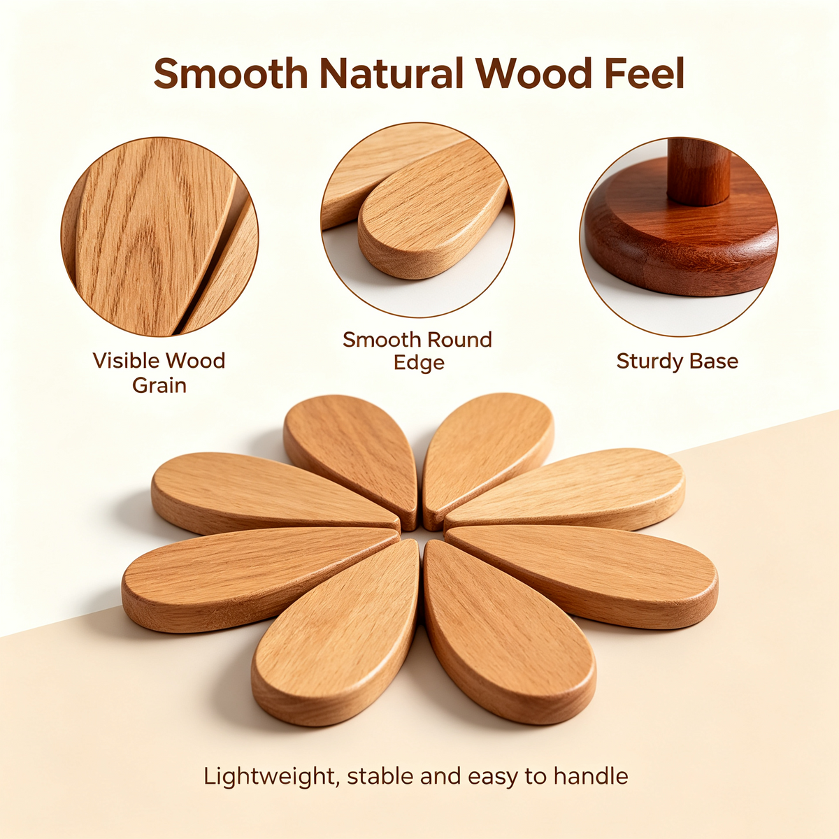 Wooden One Tree Solid Wood Coaster, Desktop Insulation Cup Mat