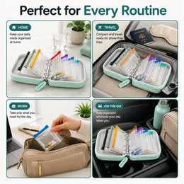 Summerfresh 50% OFF!14-Pouch Travel Medicine & Supplement Organiser – Removable Colour-Coded Zip Pouches with Binder Case