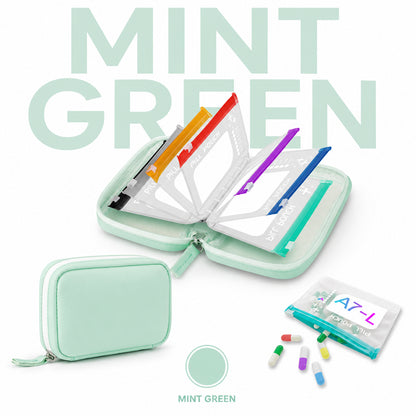 Summerfresh 50% OFF!14-Pouch Travel Medicine & Supplement Organiser – Removable Colour-Coded Zip Pouches with Binder Case