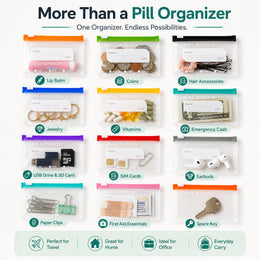 Summerfresh 50% OFF!14-Pouch Travel Medicine & Supplement Organiser – Removable Colour-Coded Zip Pouches with Binder Case