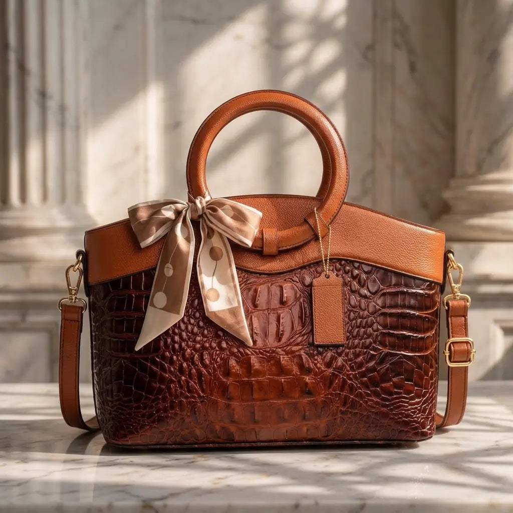 Embossed Vintage Leather Bag – Timeless Vintage Elegance