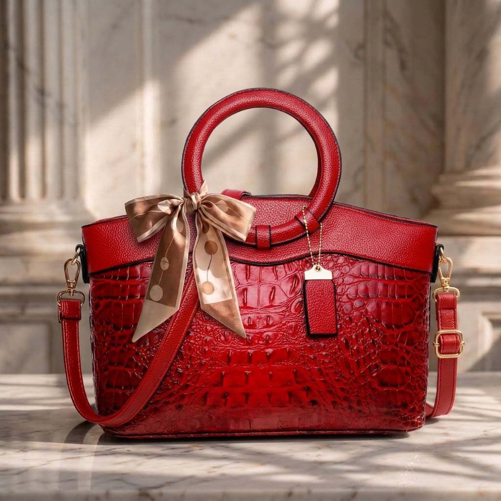 Embossed Vintage Leather Bag – Timeless Vintage Elegance