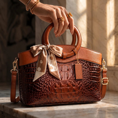 Embossed Vintage Leather Bag – Timeless Vintage Elegance