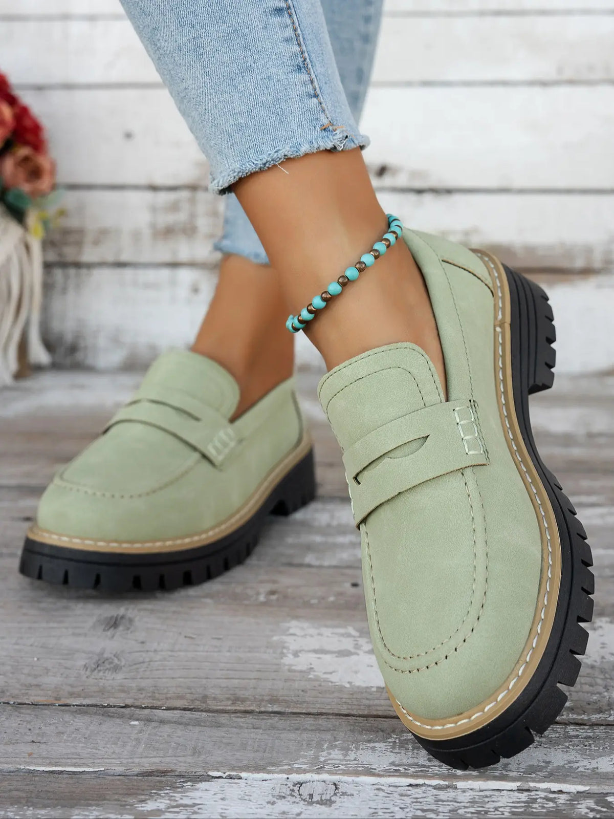 Women's Loafers – Round Toe, Slip-On, Wide Fit