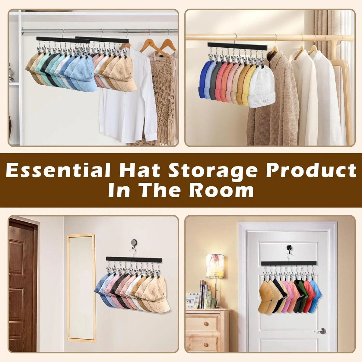 HOT SALE NOW! Wooden Clothing Organizer Hanger with 12 Stainless Steel Clips
