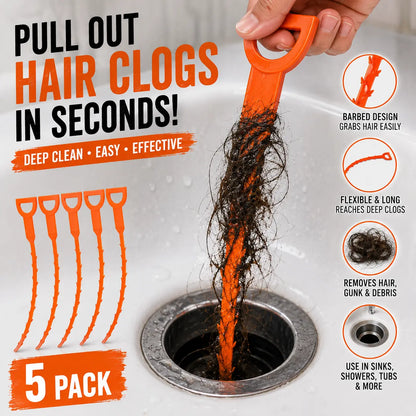 50% OFF NOW! 20.5‑inch Drain Snake – Flexible Durable Hair Clog Remover Tool, Quick Sink Tub Pipe Dredger, Reusable Drain Cleaner Stick for Bathroom Kitchen Sewer Blockages