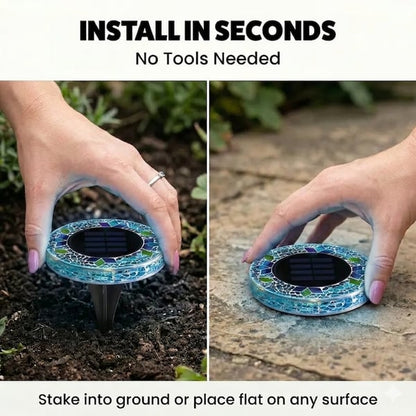50% OFF !!! Solar Disk Lights – Handcrafted Mosaic Outdoor LED Waterproof Light