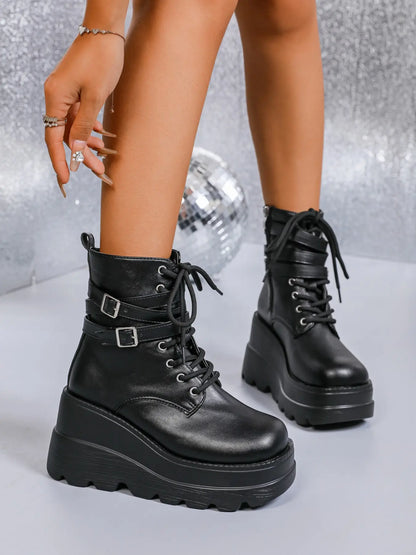 Women's Gothic Boots – Platform, Chunky Sole, Zip
