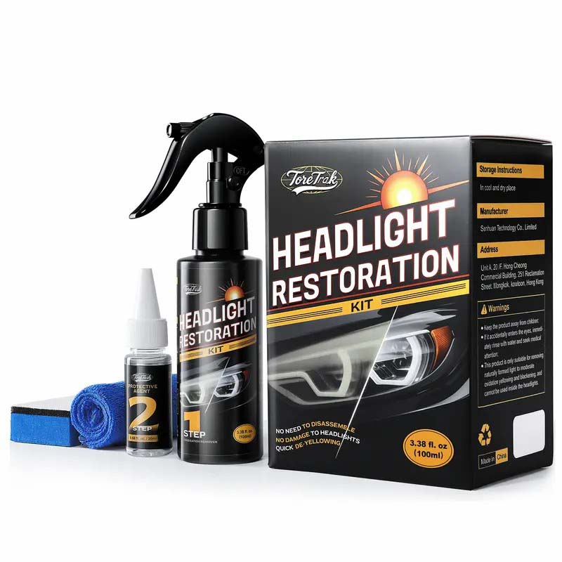 Sand-Free Headlight Restoration Kit: Restores yellowed and cloudy headlights