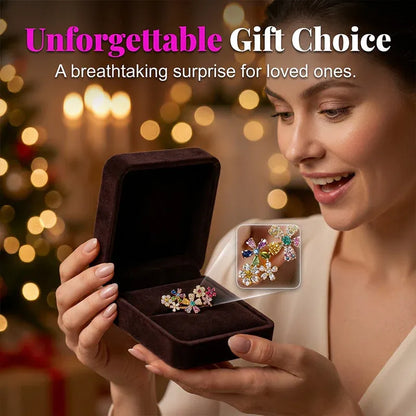 LIMITED-TIME ! Vibrant Floral Crawler Earrings – Multicolor Rhinestone, Lightweight, Hypoallergenic