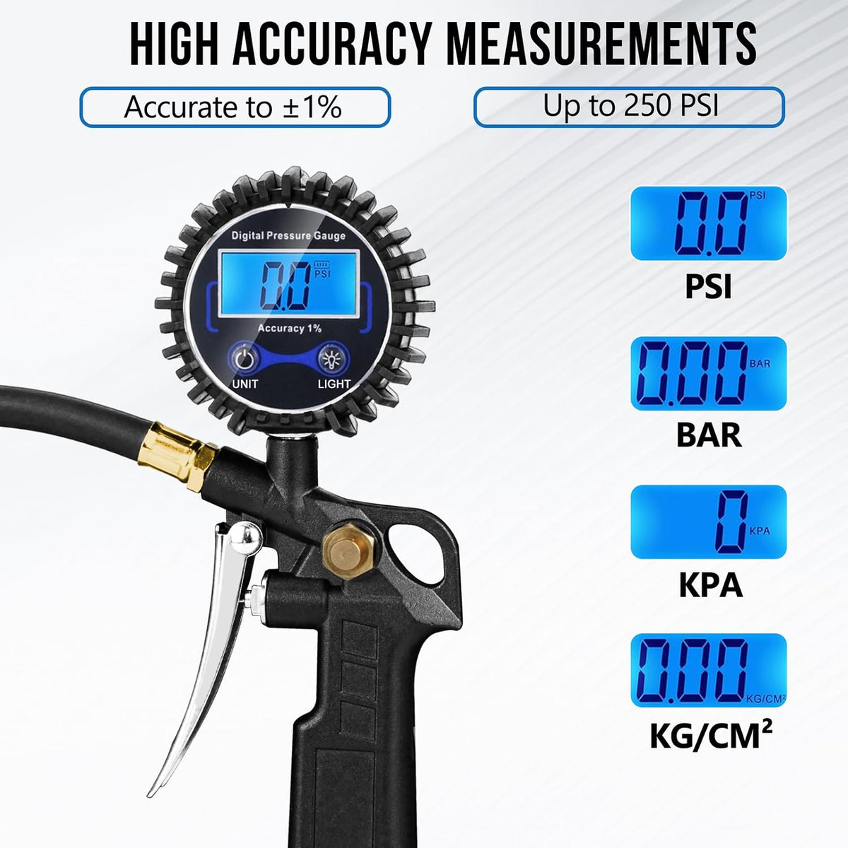 LAST DAY 49% OFF - High Precision Digital Tire Inflator Pressure Gauge | 3-in-1 Inflate Deflate Check Tire Tool