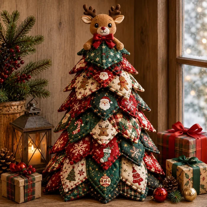 LAST DAY 50% OFF - DIY Quilted Christmas Tree Kit – Handmade Fabric Holiday Tabletop Tree Decor