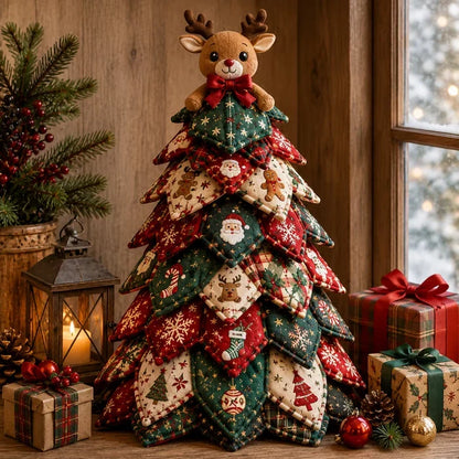 LAST DAY 50% OFF - DIY Quilted Christmas Tree Kit – Handmade Fabric Holiday Tabletop Tree Decor