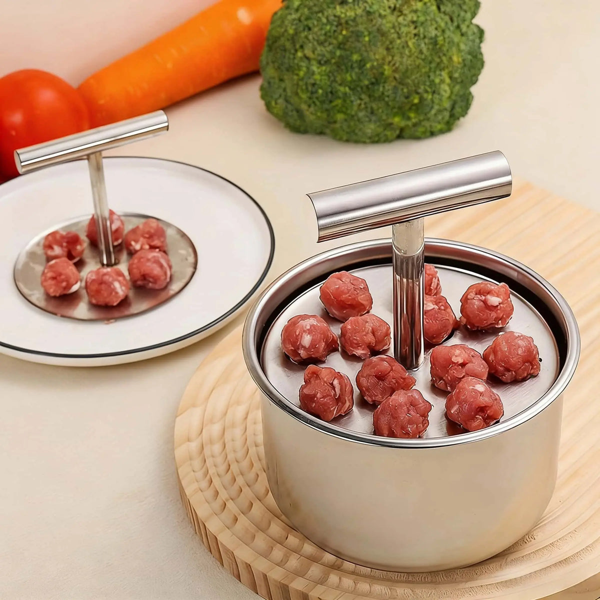 Stainless Steel Meatball Maker with 6 Holes for Quick DIY Meatballs