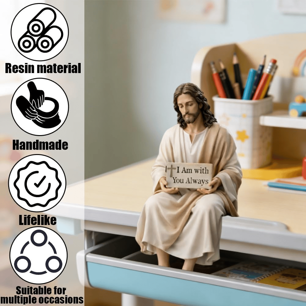 Handcrafted Jesus Figurine – Peaceful Faith-Inspired Desk Decor