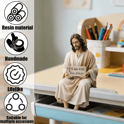 Handcrafted Jesus Figurine – Peaceful Faith-Inspired Desk Decor