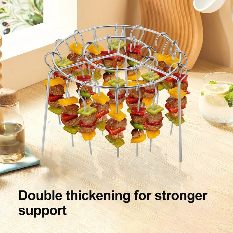 Air Fryer Skewer Rack, Round Grill with Stainless Steel