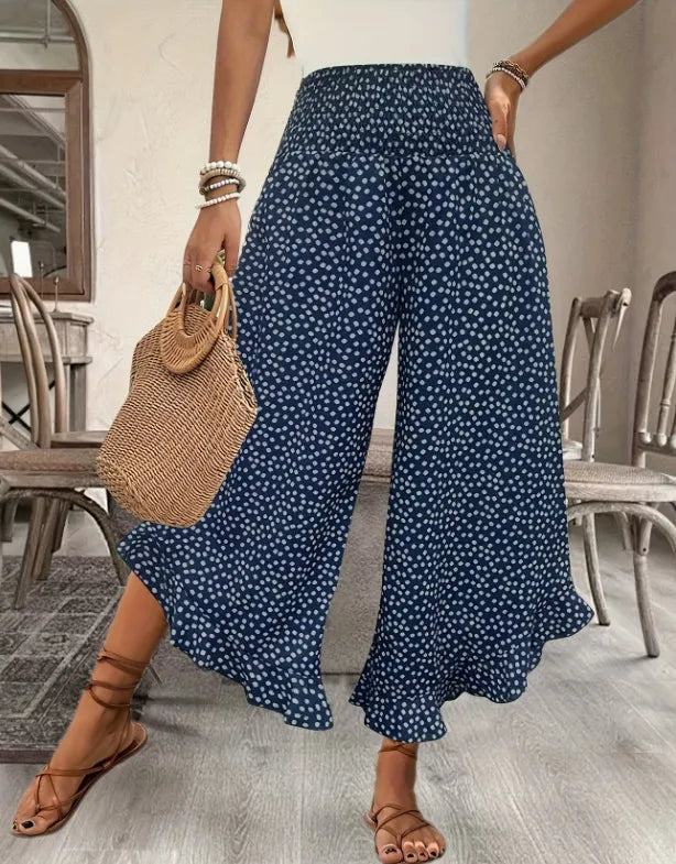 Women's Flowy High Waist Wide-Leg Pants – Slimming, Comfy & Chic