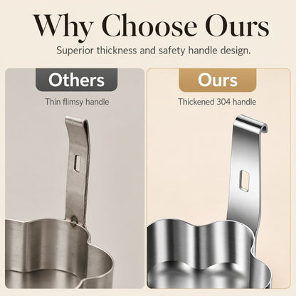 304 Stainless Steel Egg Ring Mold – Fun Shapes, Leak-Resistant Flat Base & Easy-Release
