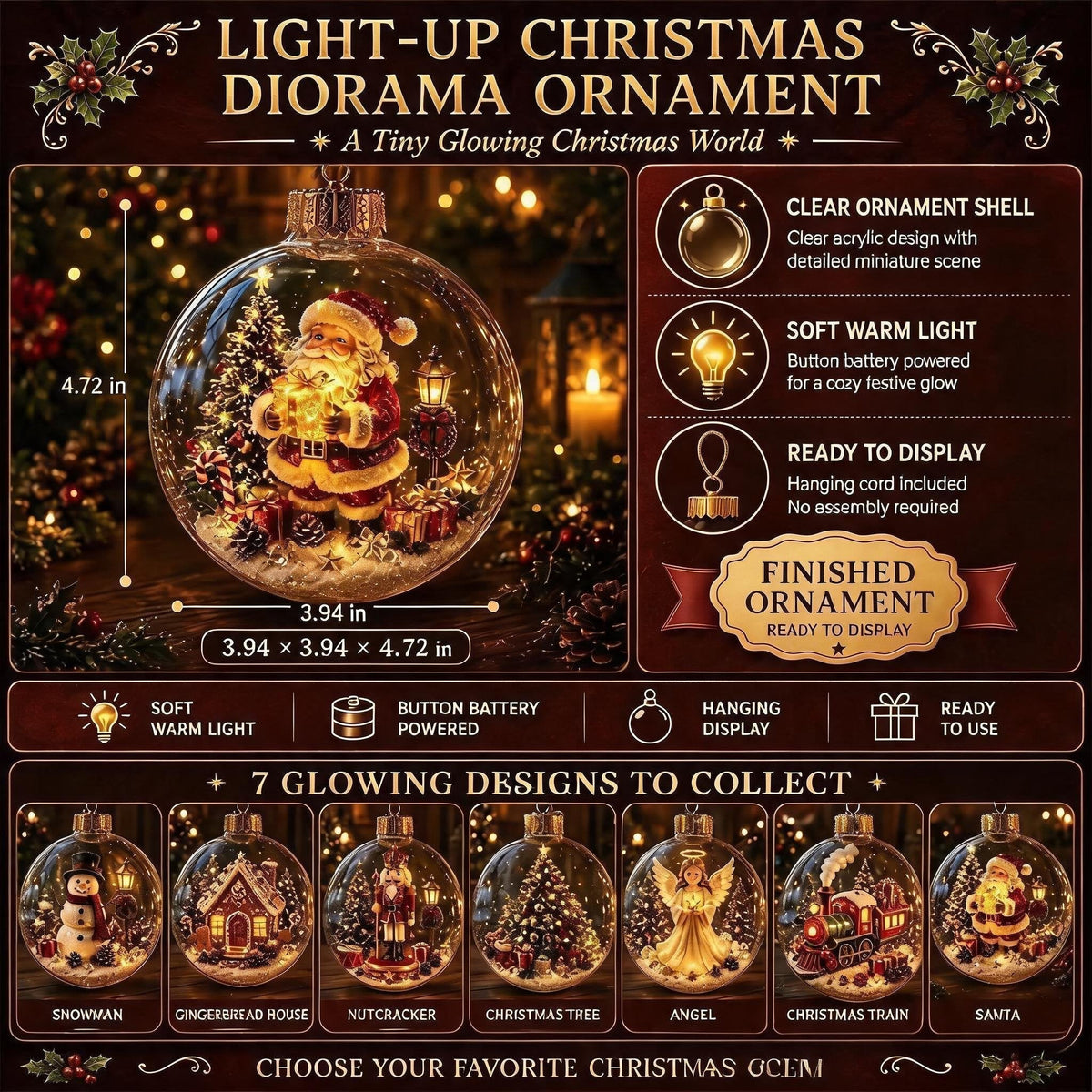 HOT SALE 50% OFF - Glowing Christmas Diorama Ornament