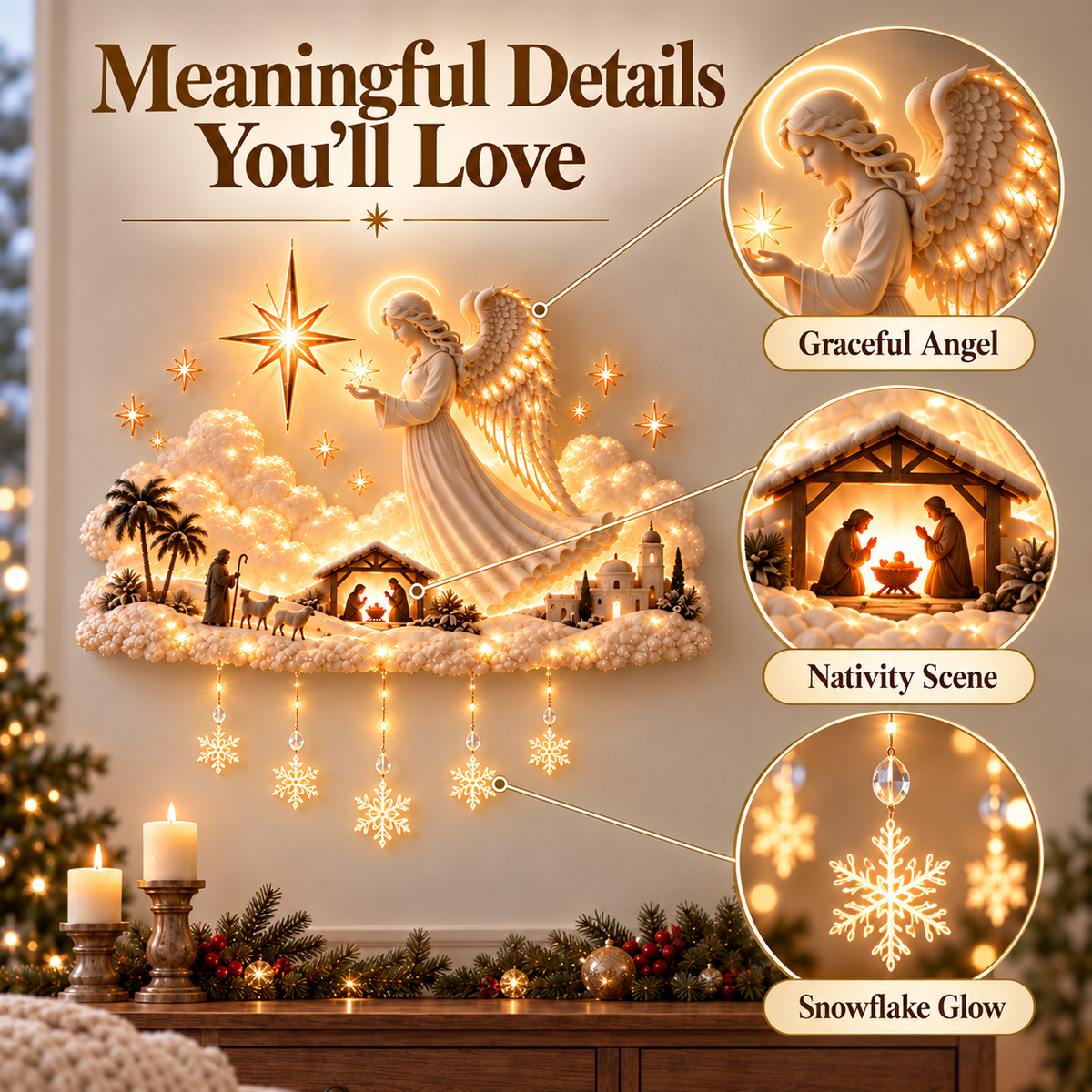 Angel of Bethlehem™ Christmas Blessing Wall Glow